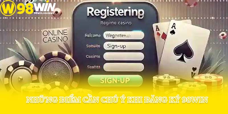 Những điểm cần chú ý khi đăng ký 98win